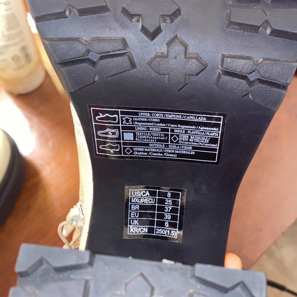 Forever 21 Real  VintageLeather  Platform Chunky High Heel Lace Up Combat Boots - Picture 2 of 3